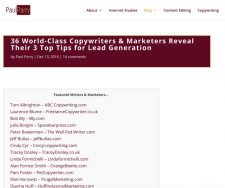 PetCopywriter photo: PetCopywriter.com was included in the post, "36 World-Class Copywriters & Marketers Reveal Their 3 Top Tips for Lead Generation"